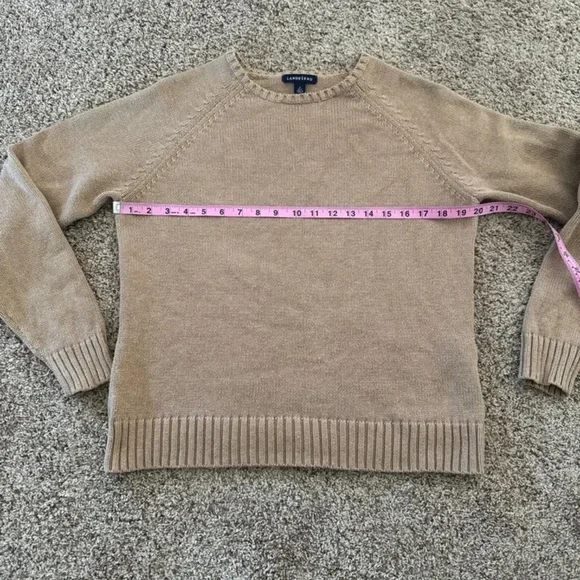 Lands’ End Women's Drifter Raglan Crew Sweater 100% Cotton Size Medium - Picture 11 of 12